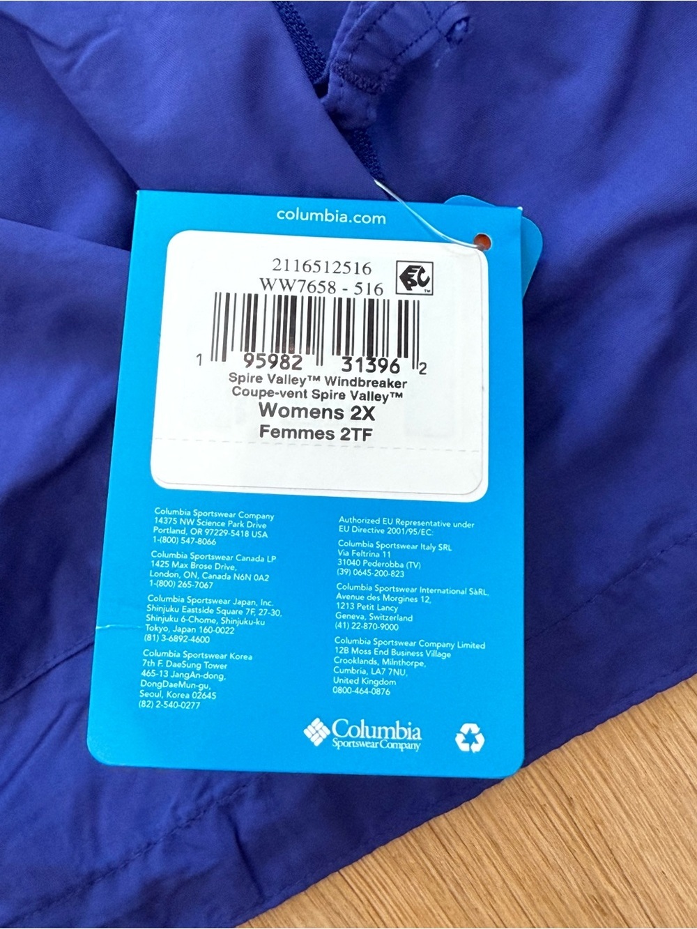 Columbia Spire Valley Windbreaker Omni-Shade Omni-Shield Women’s 2X Plus - Picture 5 of 5
